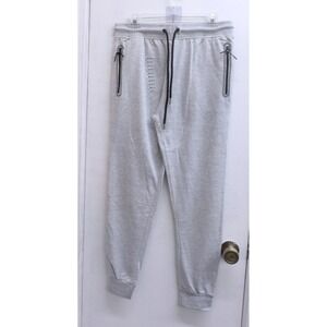 BROOKLYN VERTICAL Mens Jogger Sweatpants Gray Sz M Zip Pockets Athleisure /#2665